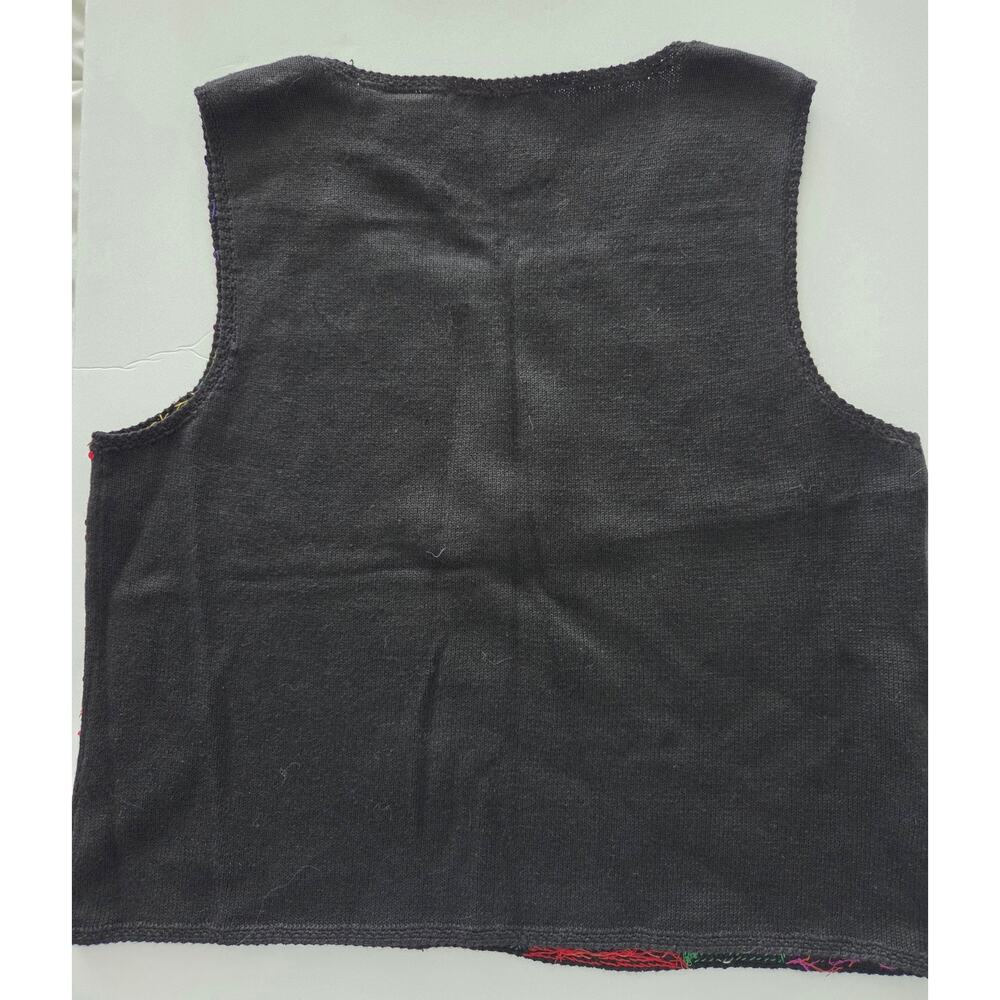 Vintage Y2K Michael Simon Sequin Mona Lisa Sweater Vest Size M Art Wear 2000 - Picture 2 of 5